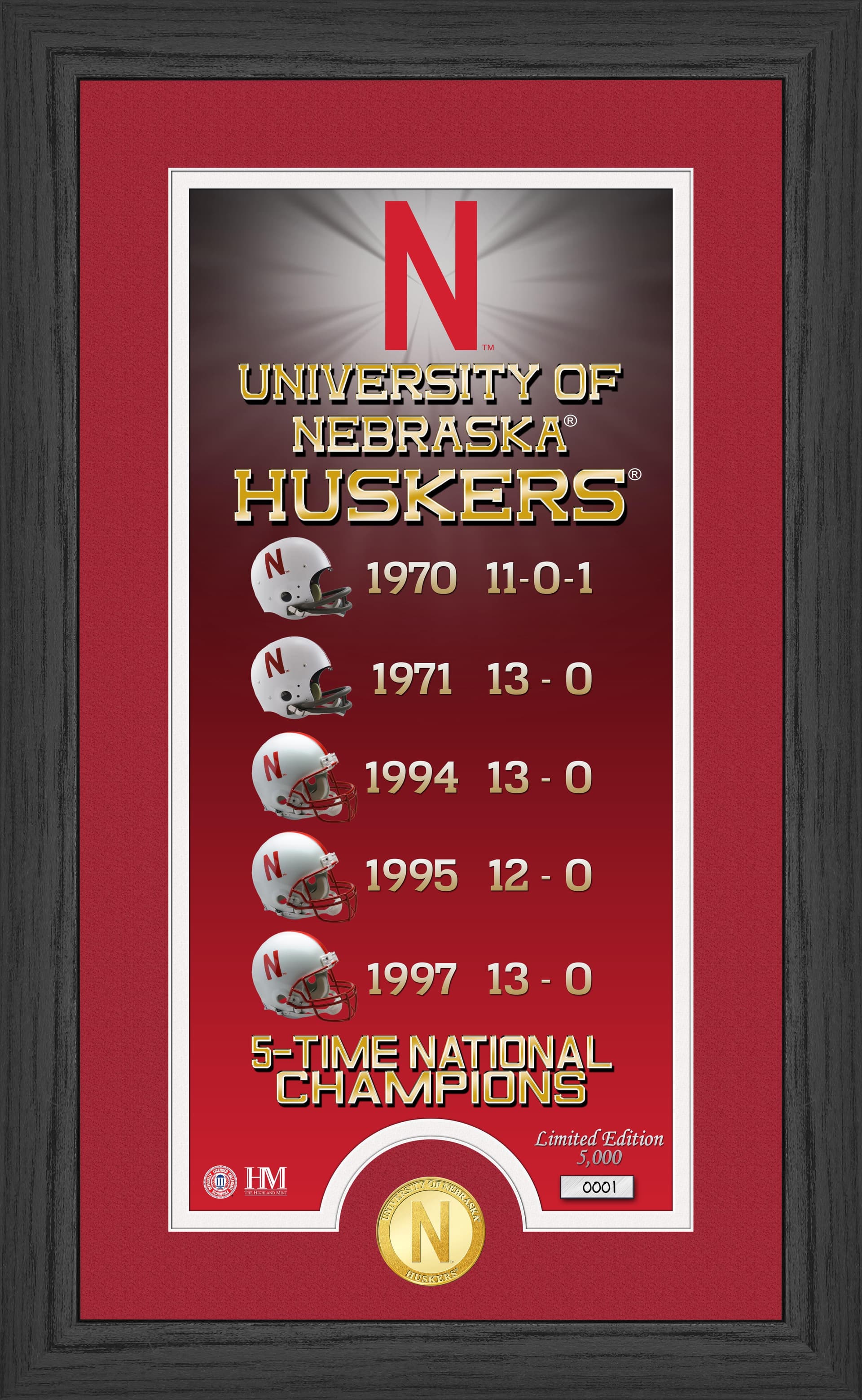 University of Nebraska Legacy Bronze Coin Photo Mint