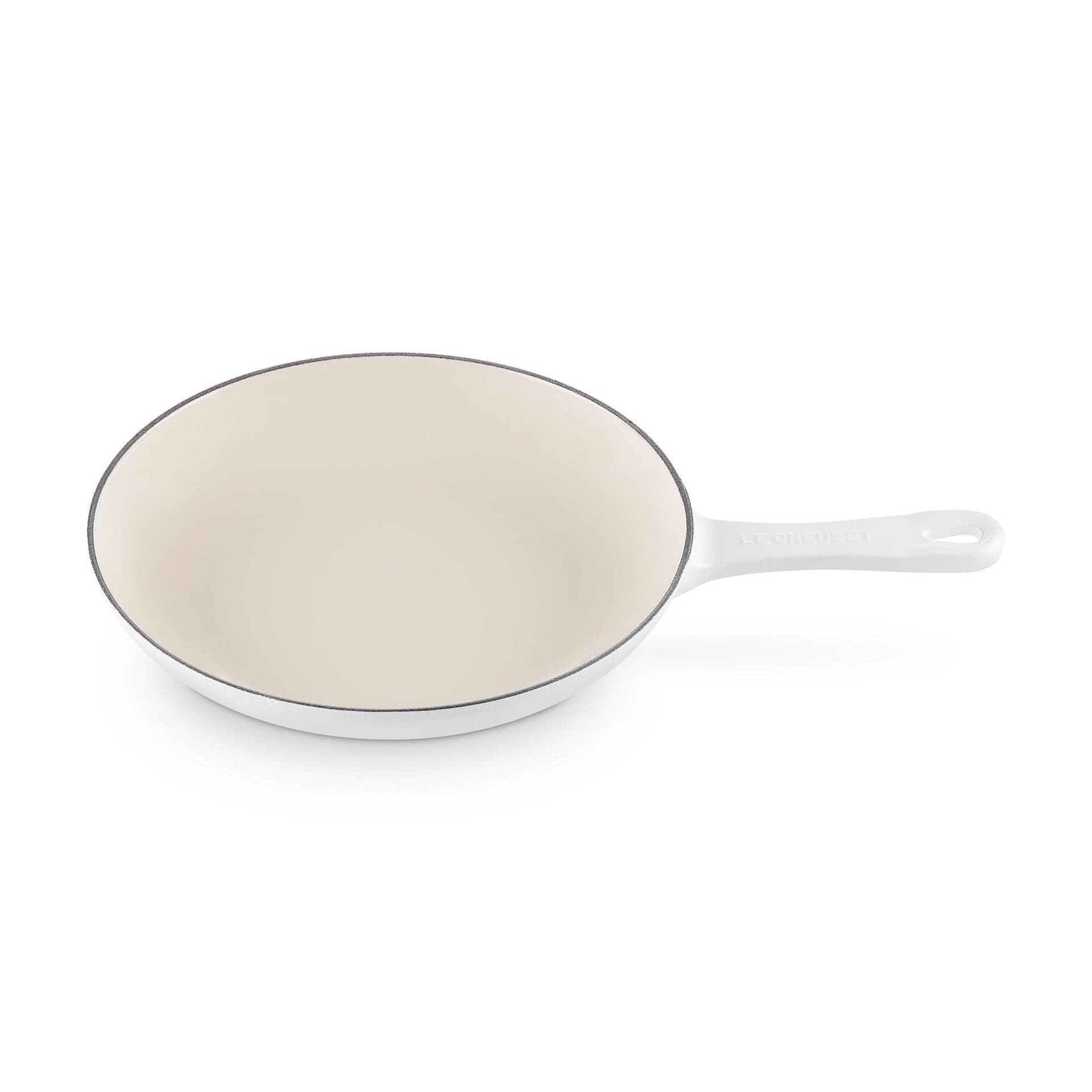 9.5" Traditional Cast Iron Omelet Pan Matte White