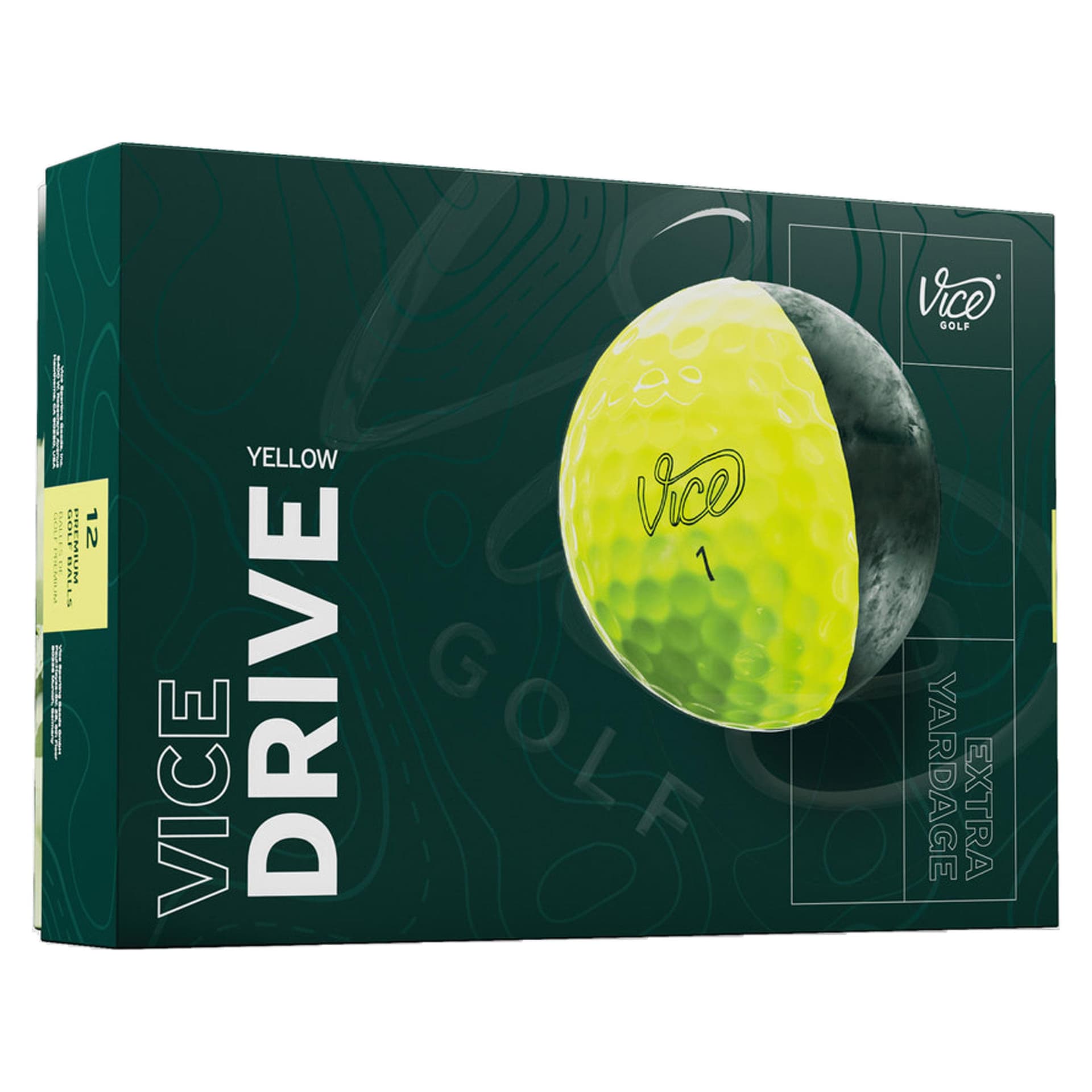 Vice Golf Drive Yellow Golf Balls - 1 Dozen