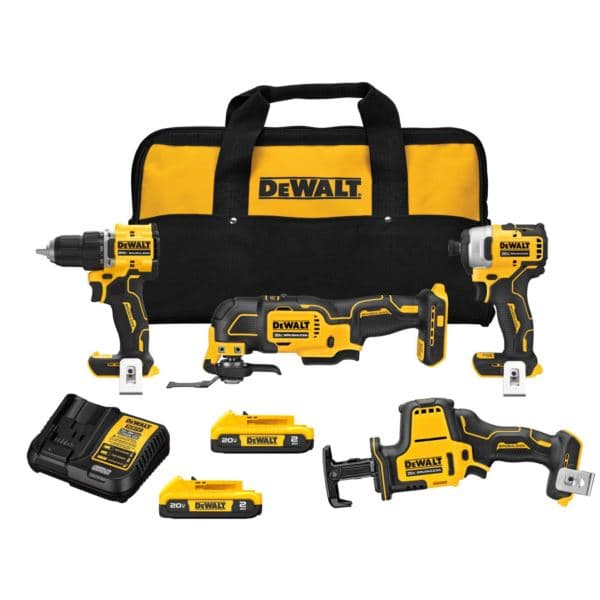 ATOMIC 20V MAX 4-Tool Combo Kit - Multi-Tool Driver Impact Driver Recip Saw