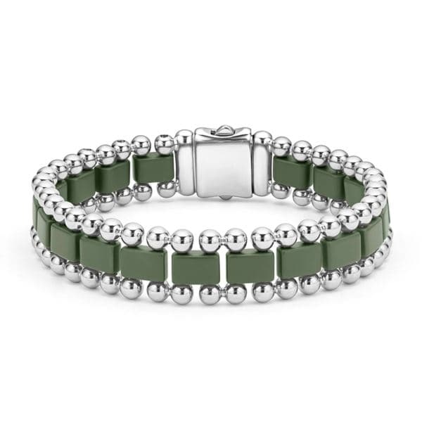 Men's Matte Hunter Green Ceramic Link Br
