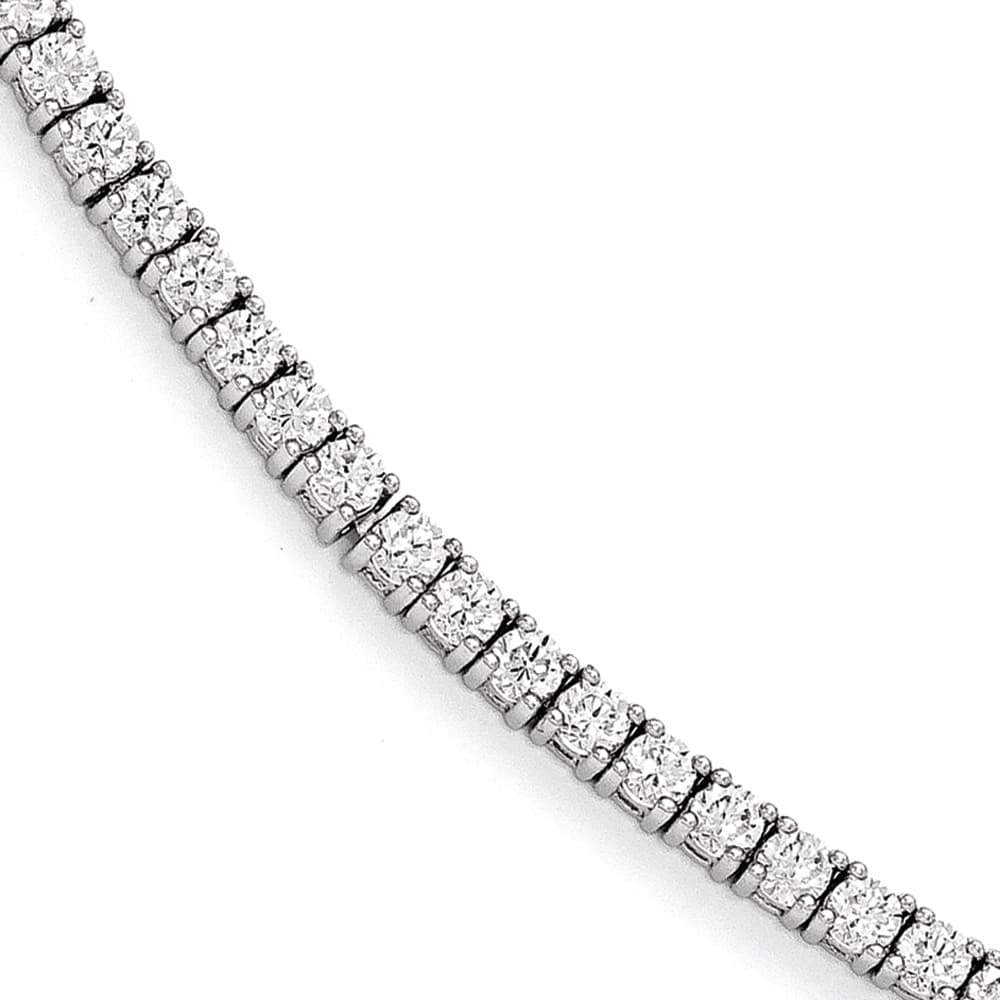 Sterling Silver Rhodium Plated CZ 7in Bracelet
