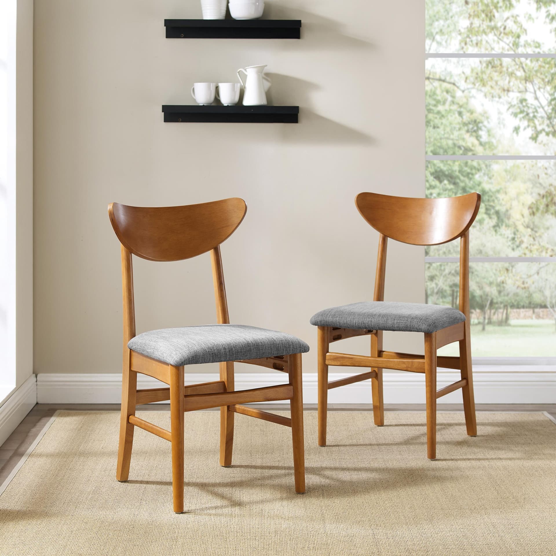 Landon 2-Piece Wood Dining Chairs W/Upholstered Seat