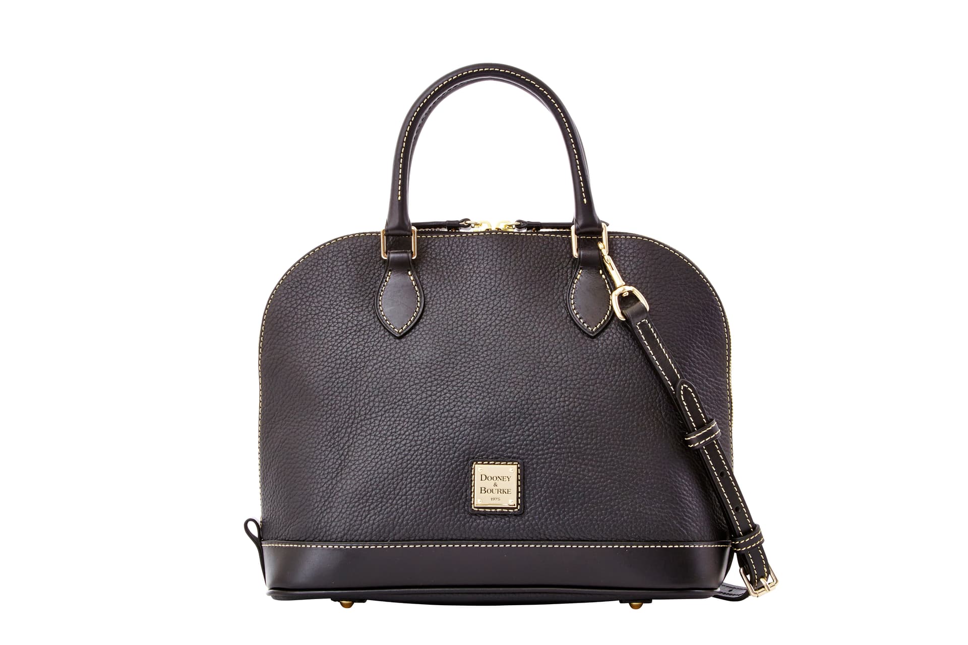 Pebble Grain Zip Zip Satchel
