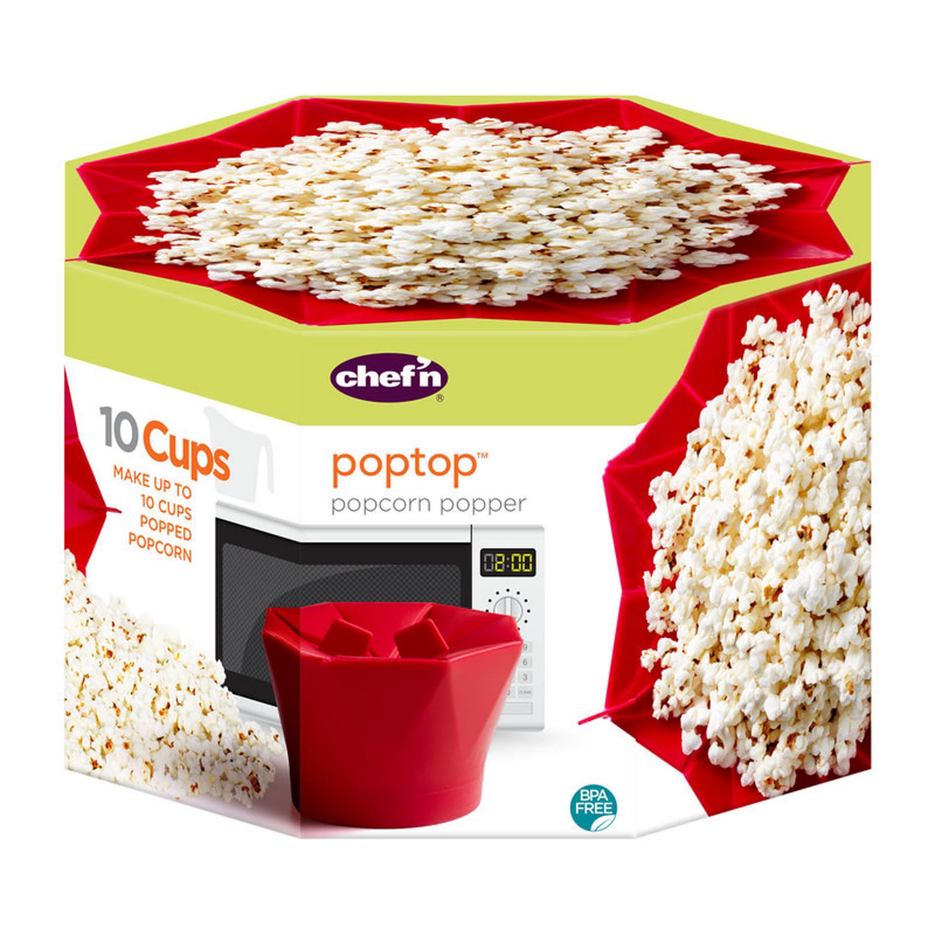 PopTop Microwave Popcorn Popper - Red
