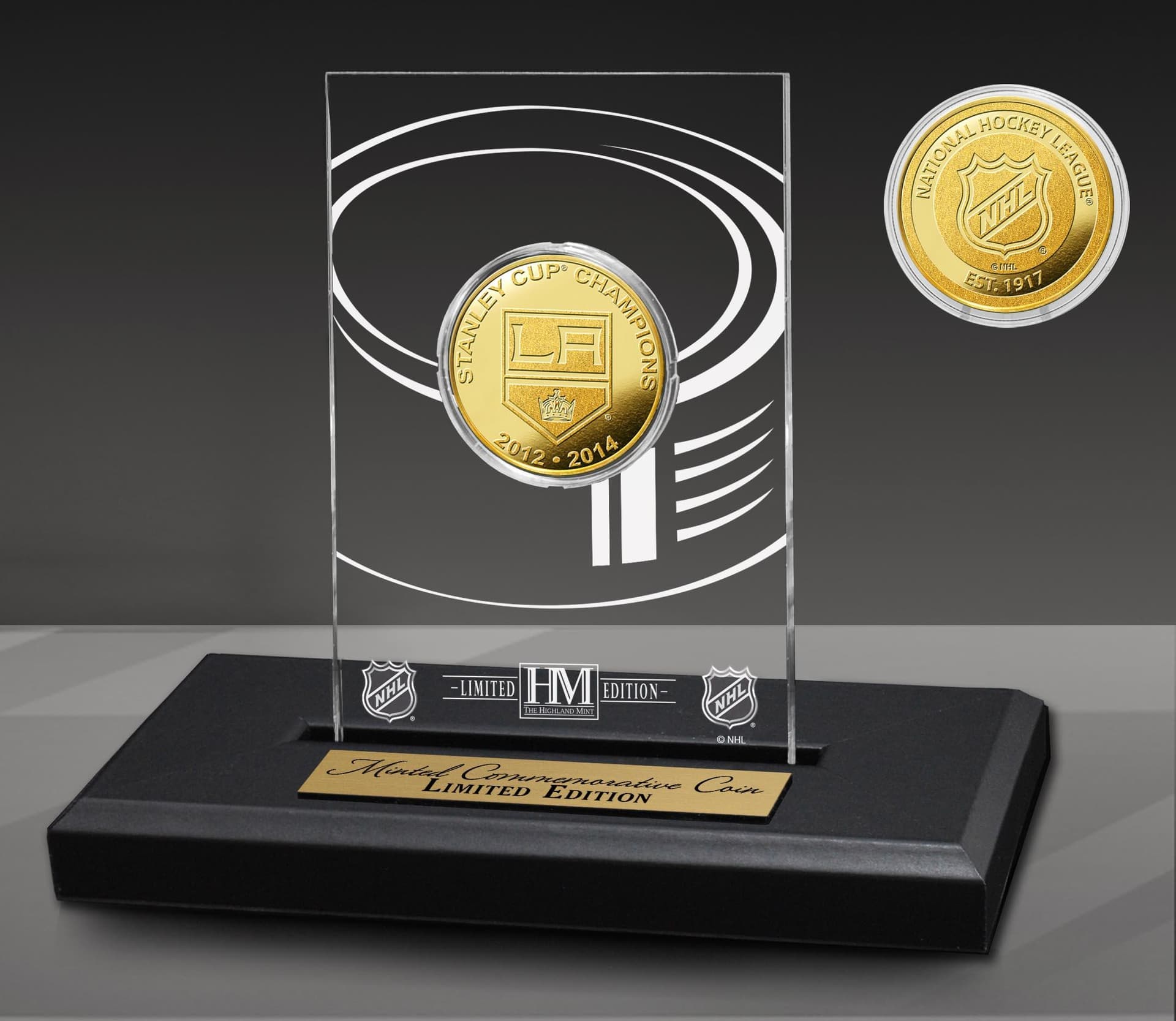 Los Angeles Kings 2X Champions Acrylic Gold Coin