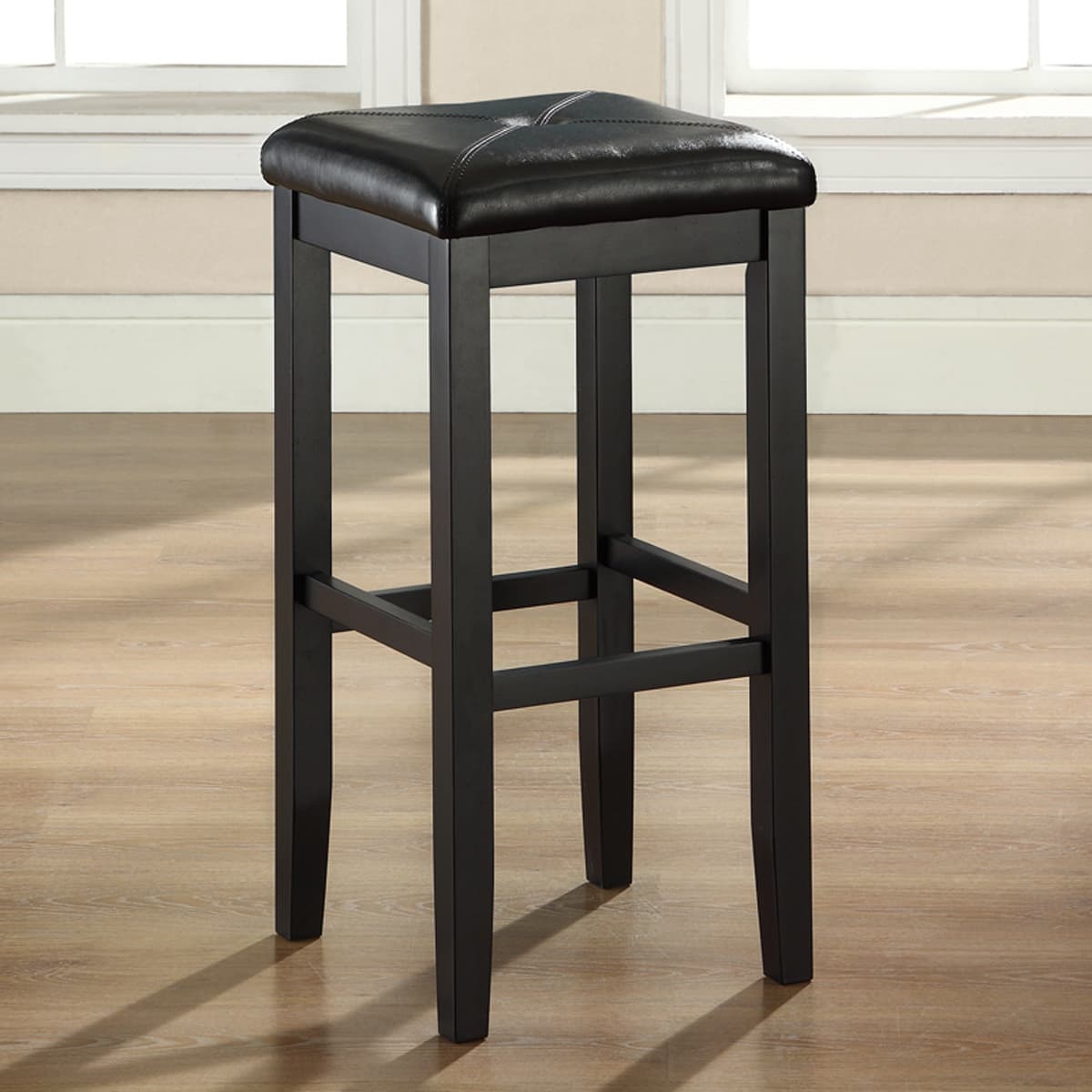 Upholstered Square Seat 2-Piece Bar Stool Set