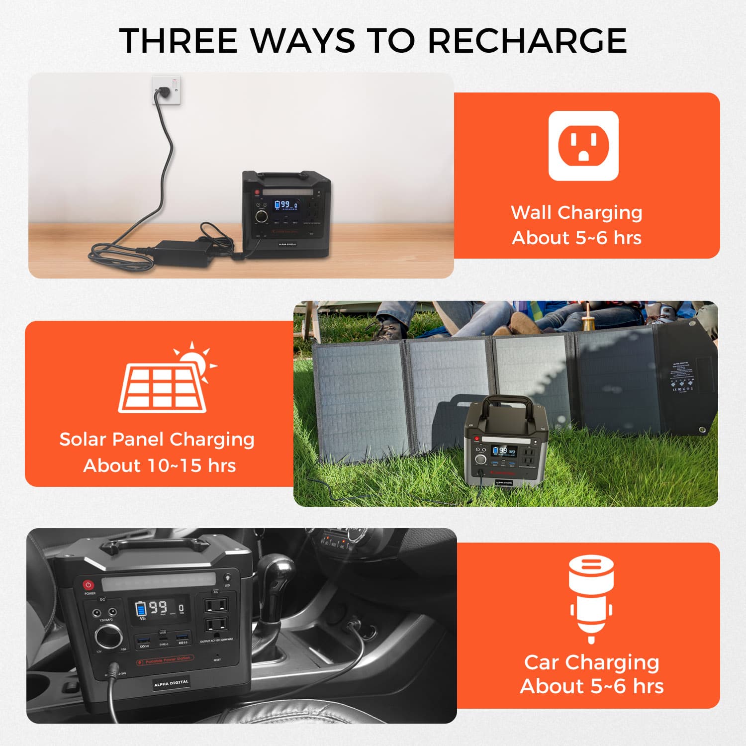 320W Portable Power Station, 298Wh/93120mAh, For Outdoors, Emergencies, Backup Power Backup, Campouts, Flashlight, Various Charging Ports/Outlets