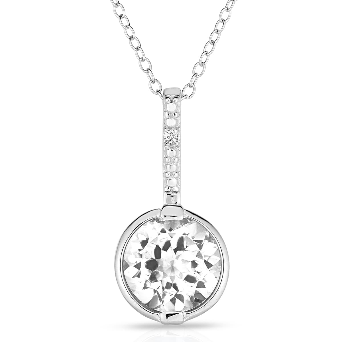 White Topaz & Diamond Necklace