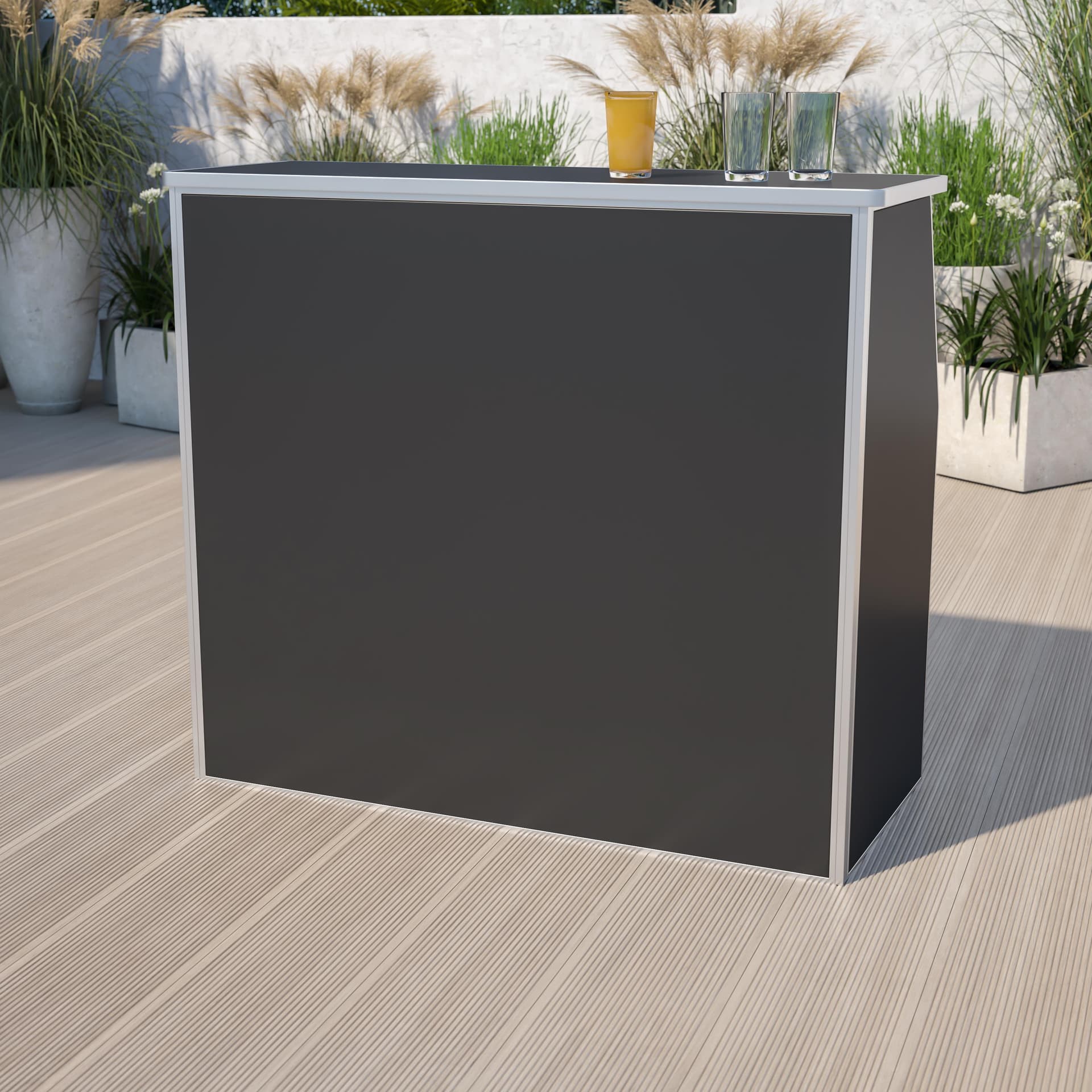 4' Black Laminate Foldable Bar