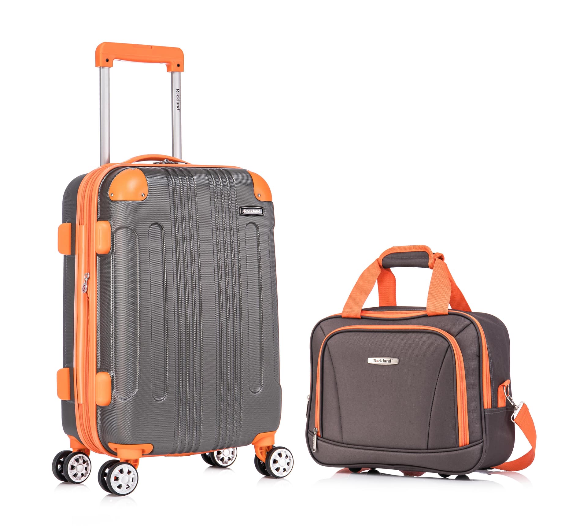 London ABS 20" Upright Spinner & 14" Tote - Charcoal
