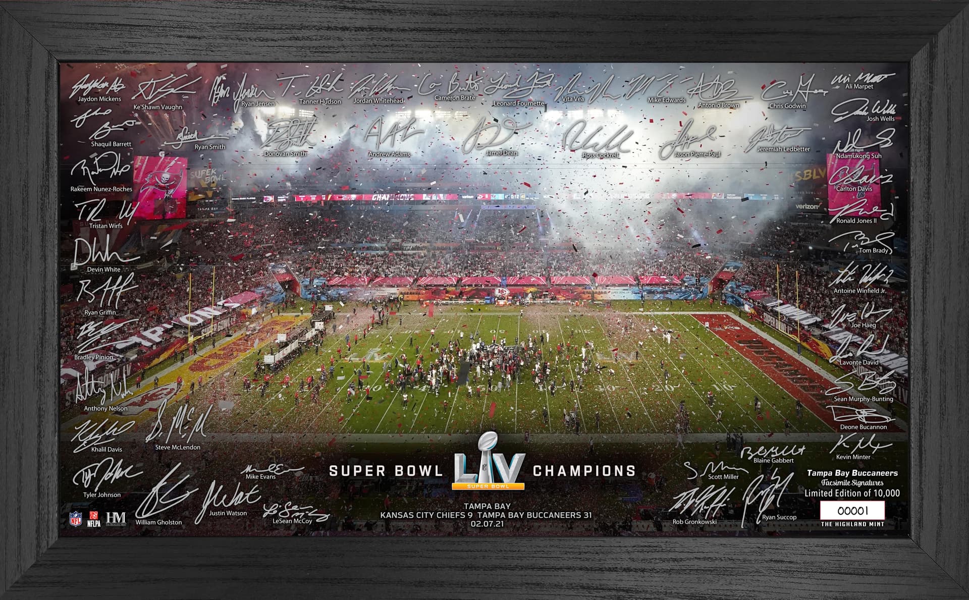 Tampa Bay Buccaneers SB 55 Champions Signature Celebration Frame