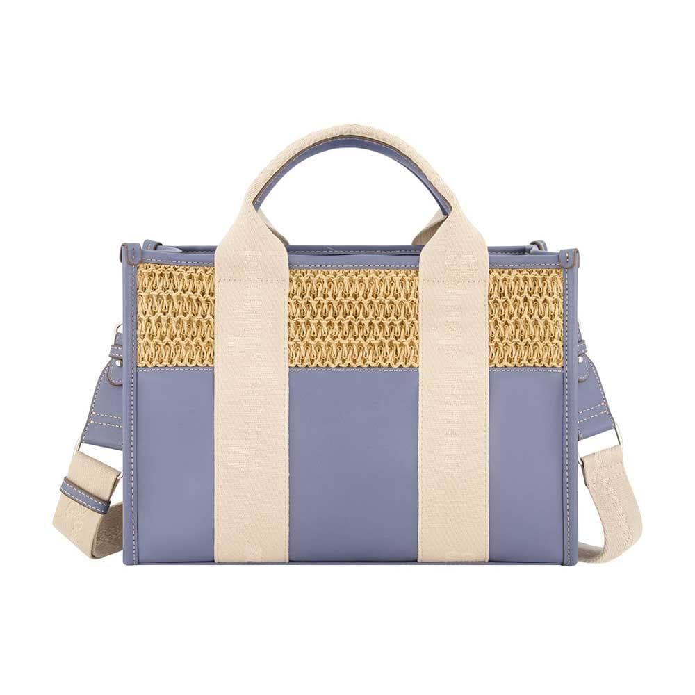 Raffia Logo Webbing Modern Tote