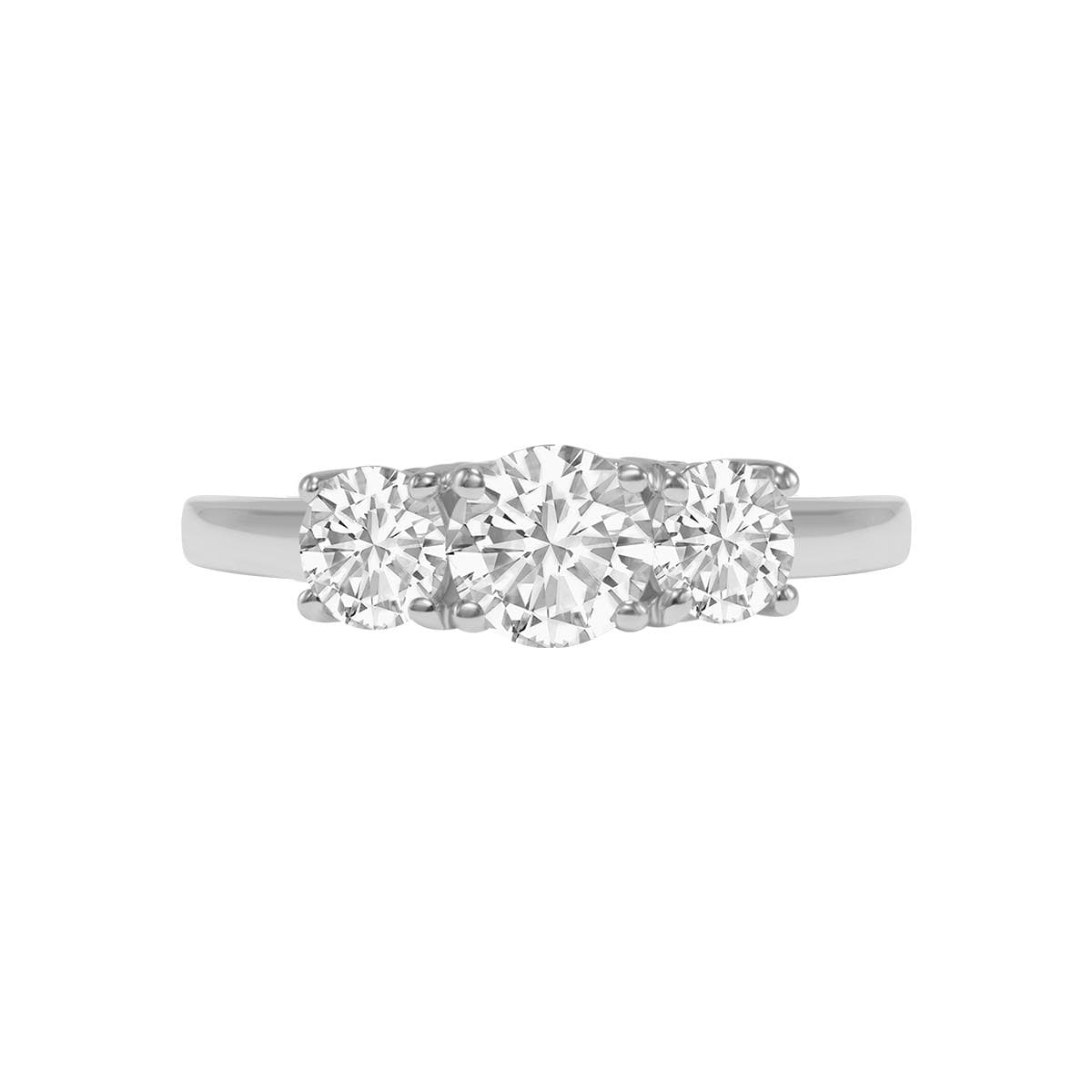 1CTW Three Stone Lab Diamond Ring Size 10