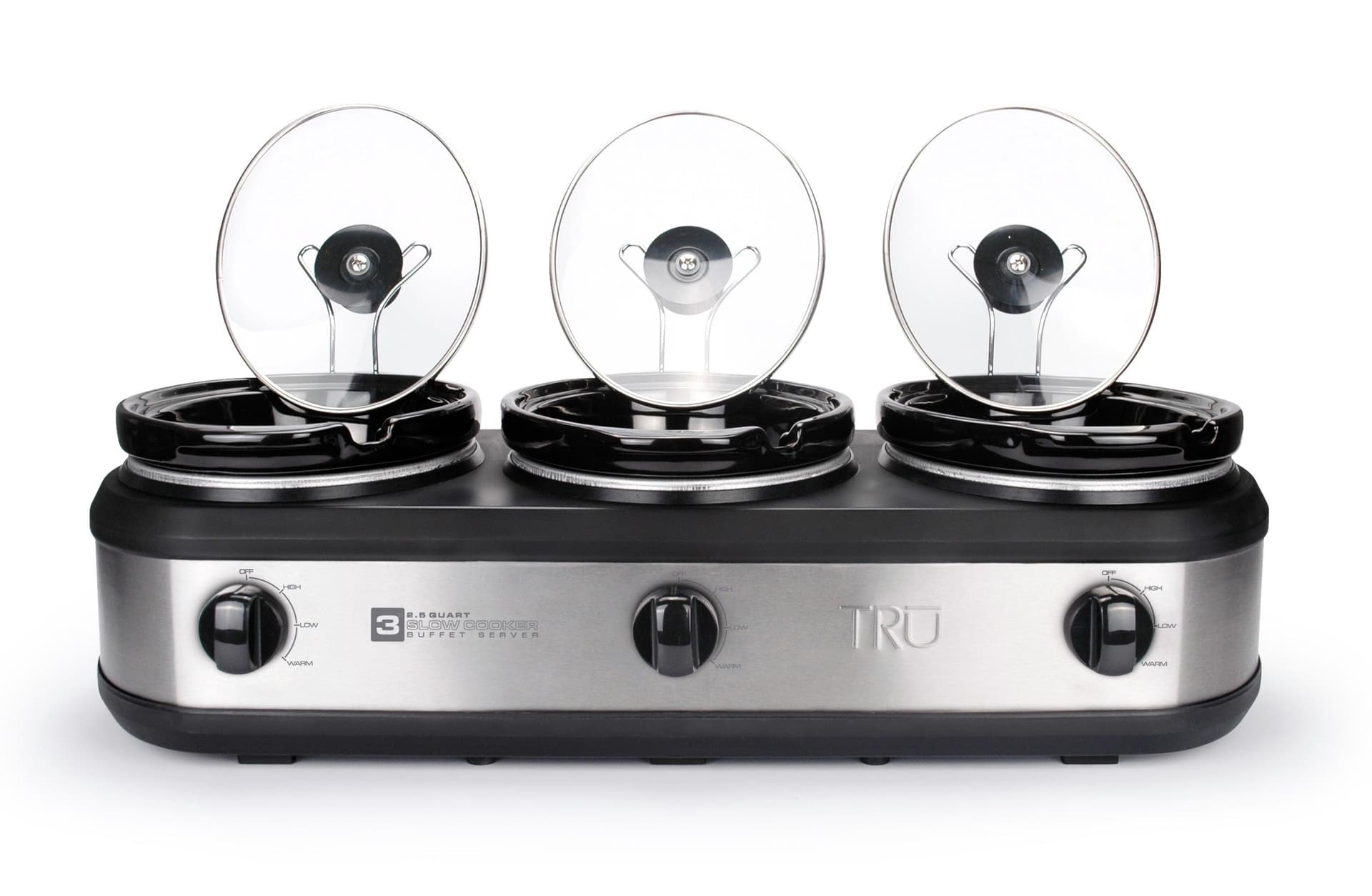 Triple 2.5qt Buffet Server Stainless