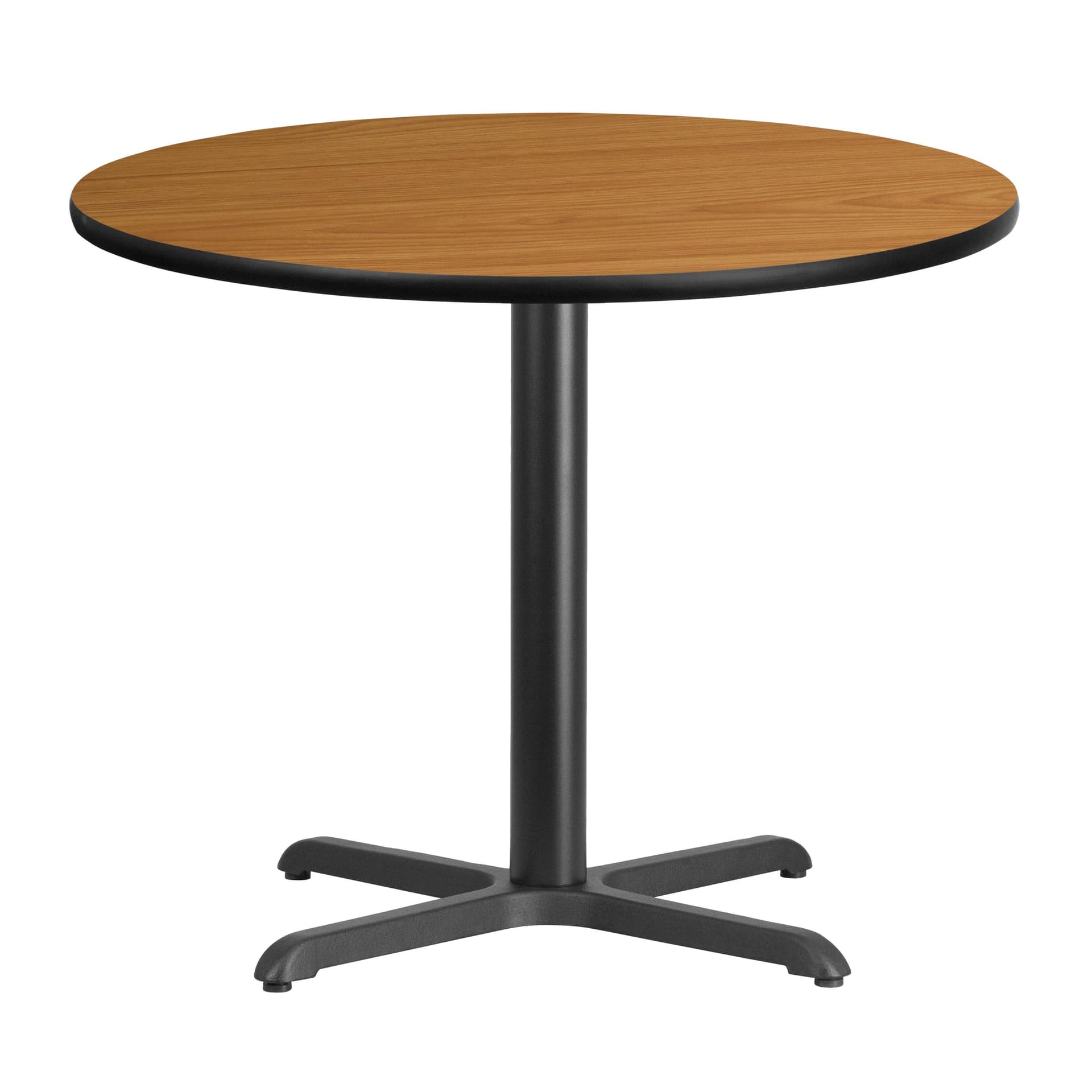 36" Round Natural Laminate Table Top with 30" x 30" Table Height Base