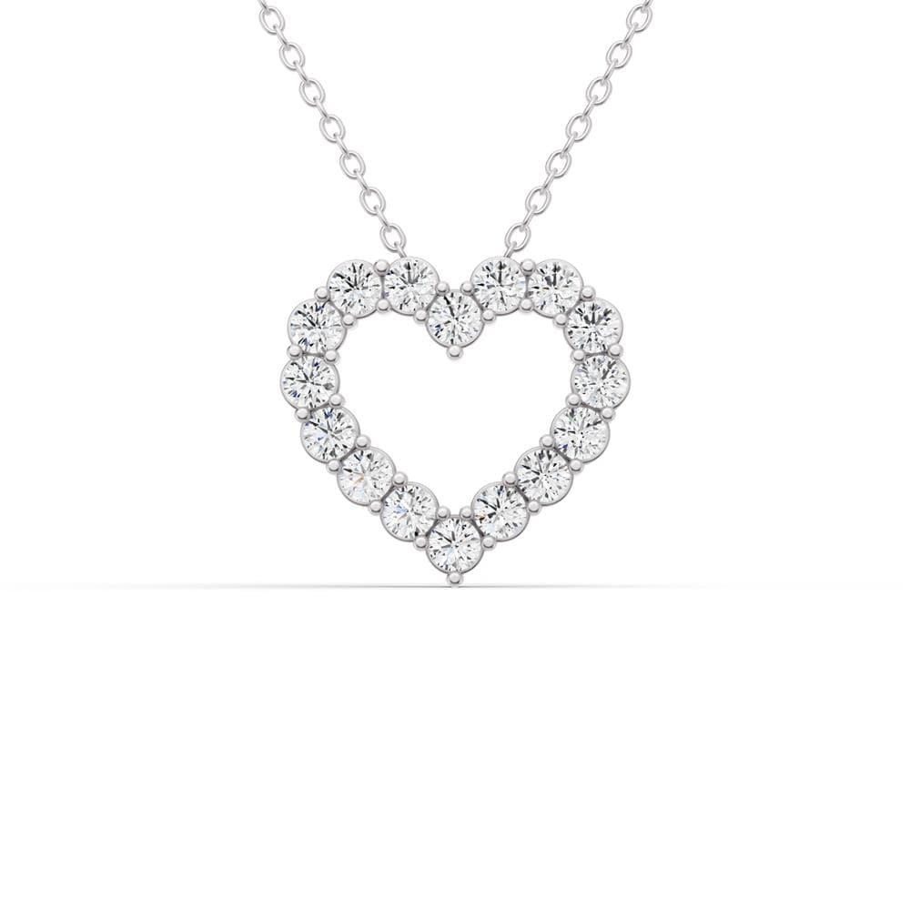 Round Lab Diamond Heart Pendant Size 1 CT