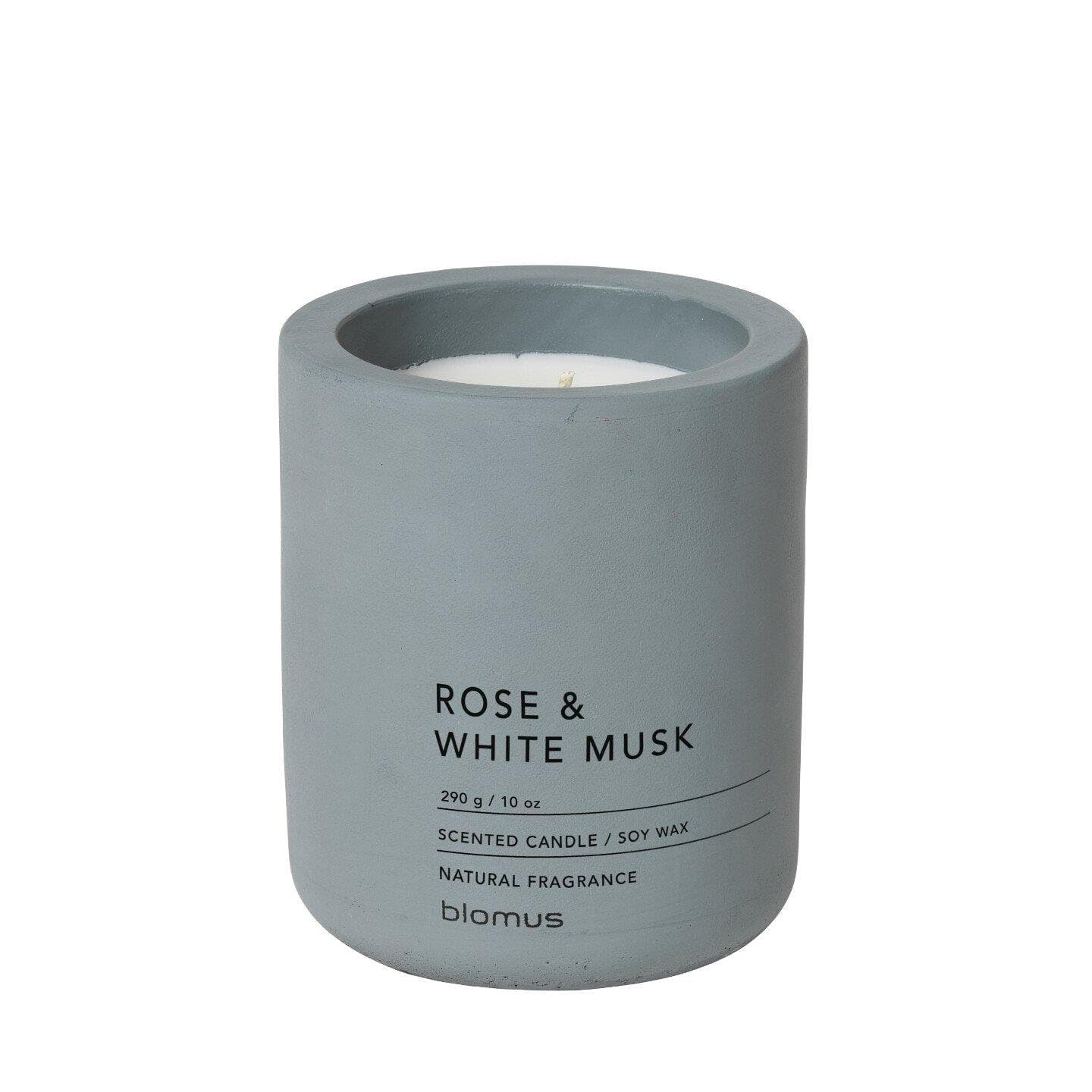 FRAGRA - Large Candle in Concrete Container - Rose and Musk
