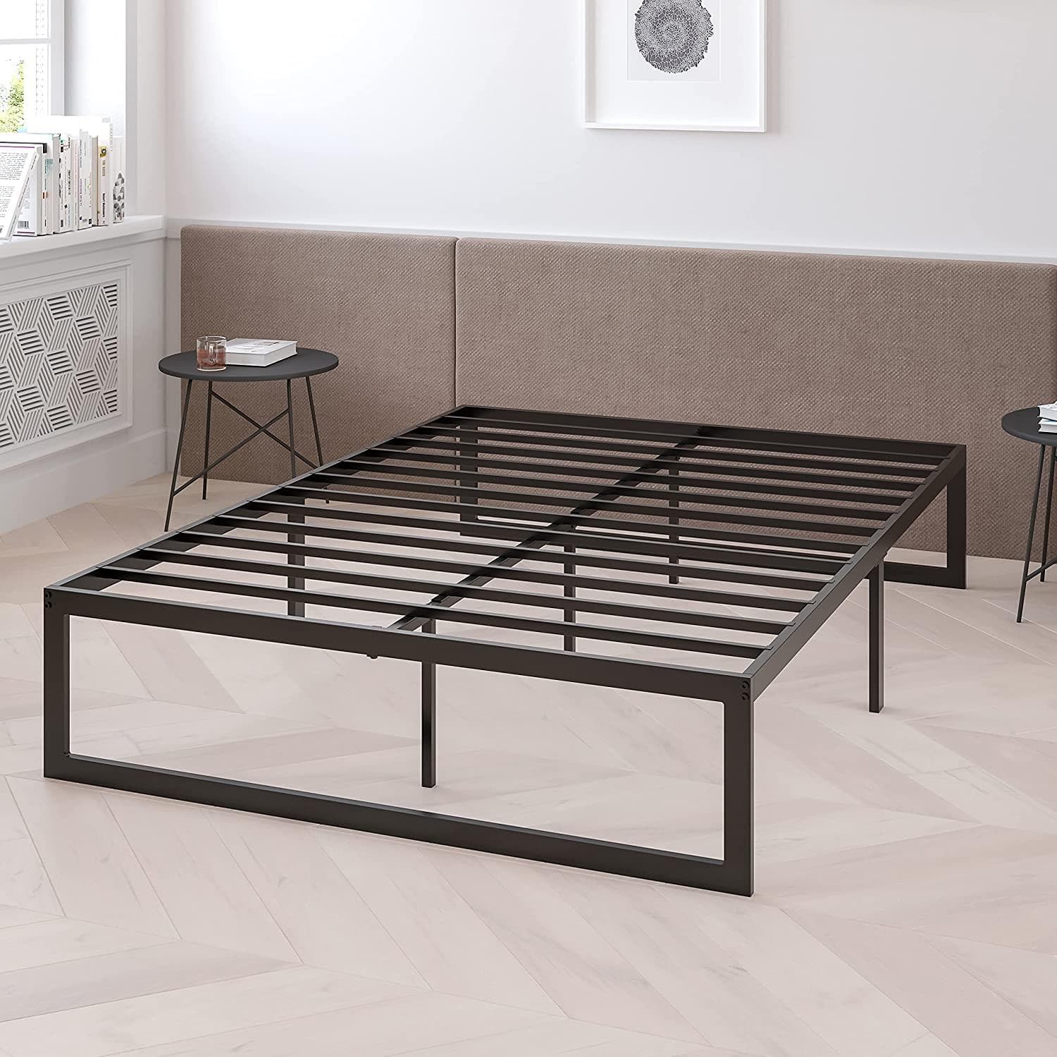 Black King Size 14" Metal Bed Frame