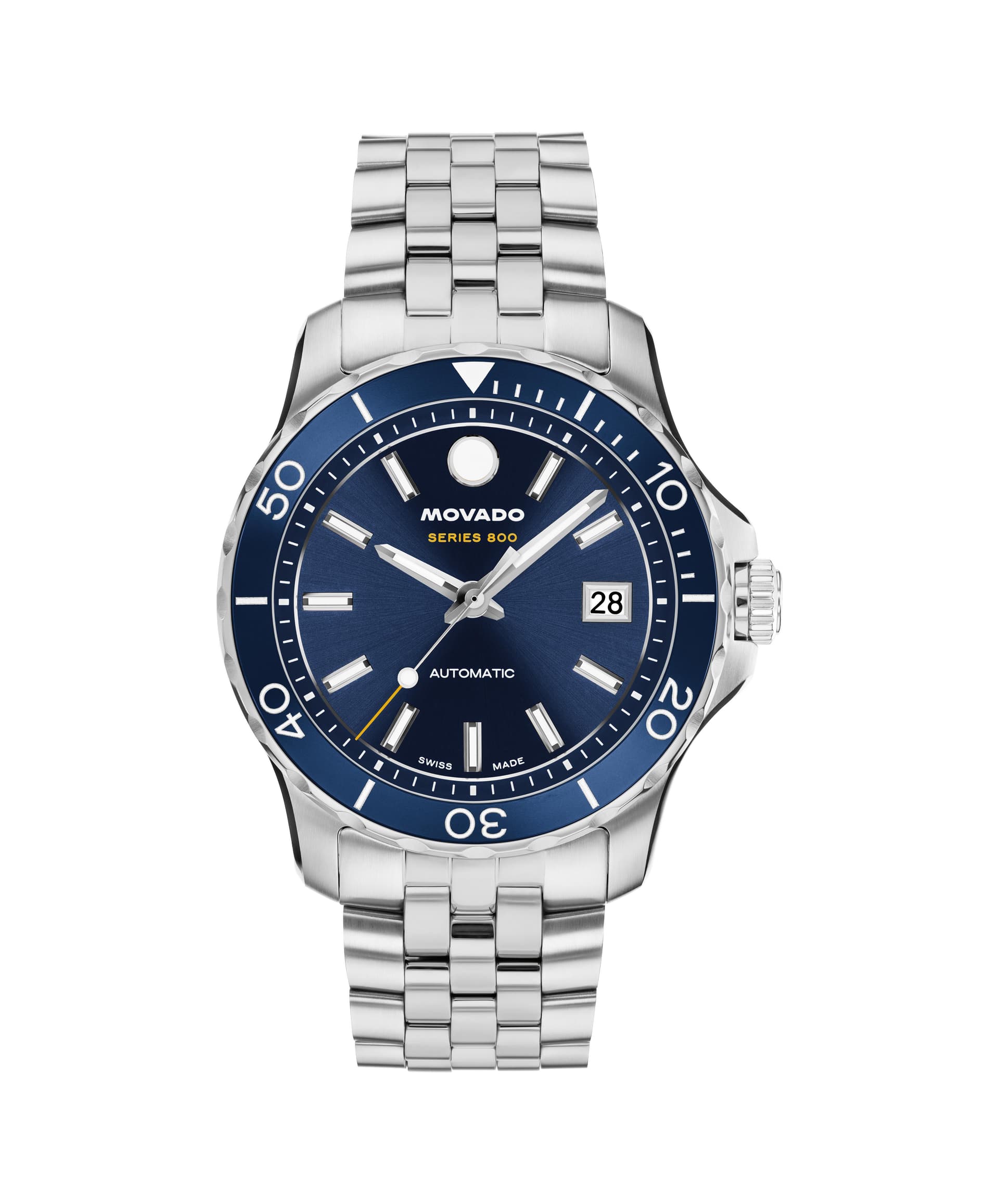 Series 800 Automatic. Stainless Steel case & Bracelet. Blue Aluminum bezel. Blue Dial