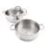 Belly Shape 3pc 18/10 Stainless Steel Steamer Set with Glass Lid