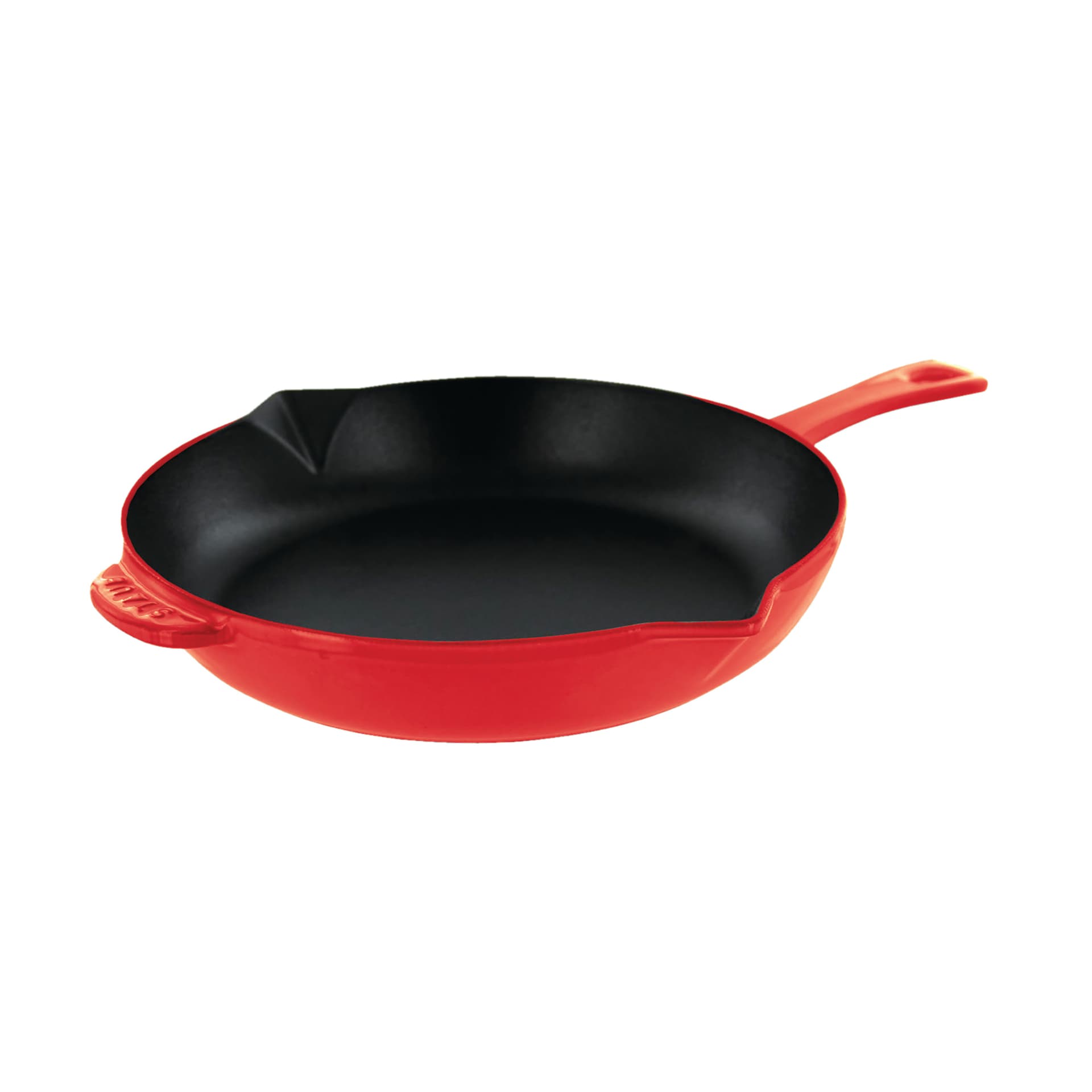Cast Iron 12" Fry Pan with Pour Spouts in Dark Blue
