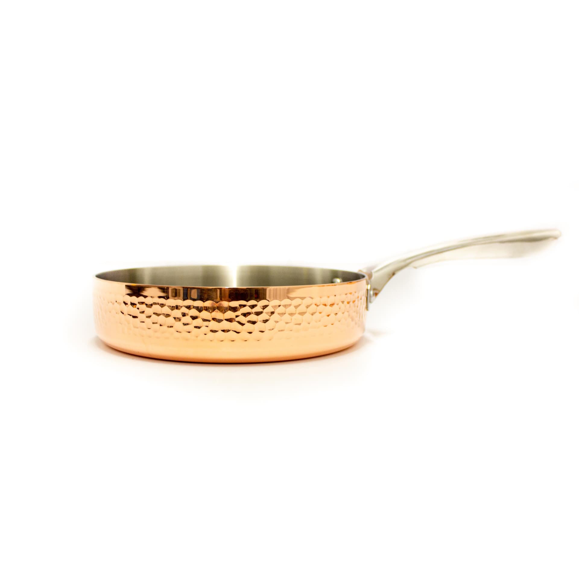 Copper Tri-Ply 8" Deep Skillet, Hammered