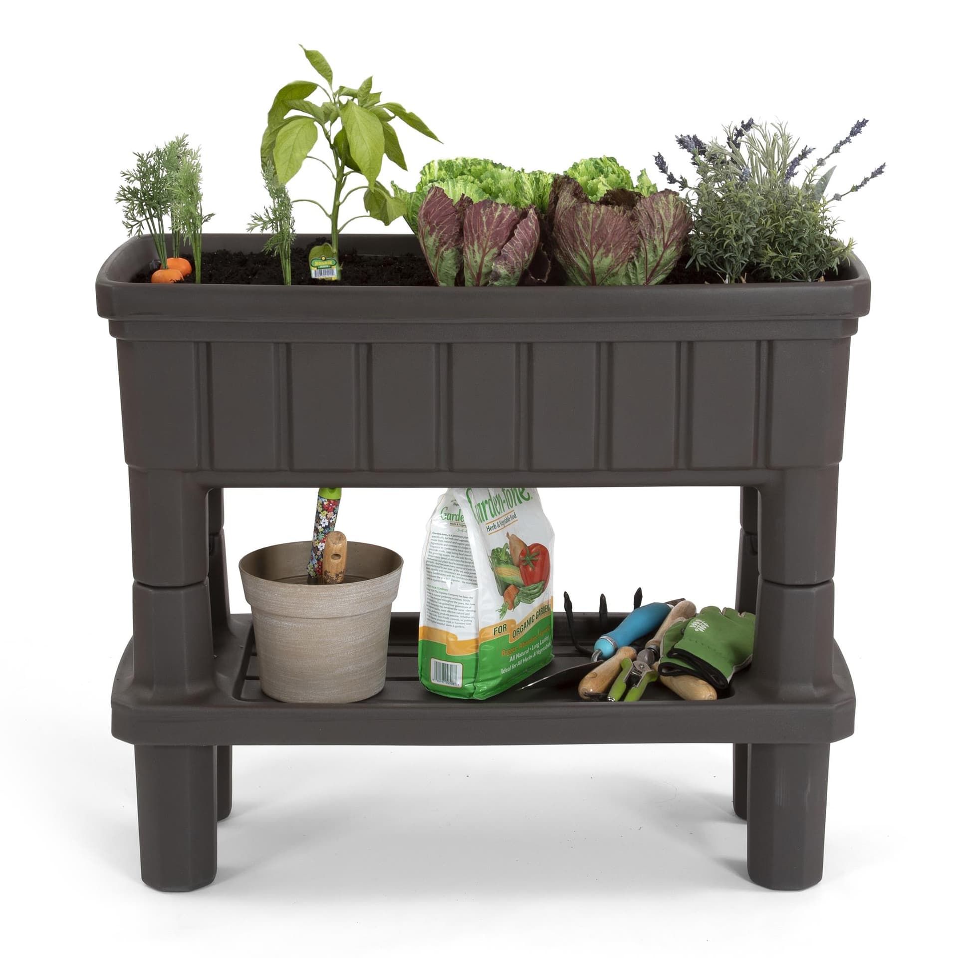 Raised Patio Garden with Storage