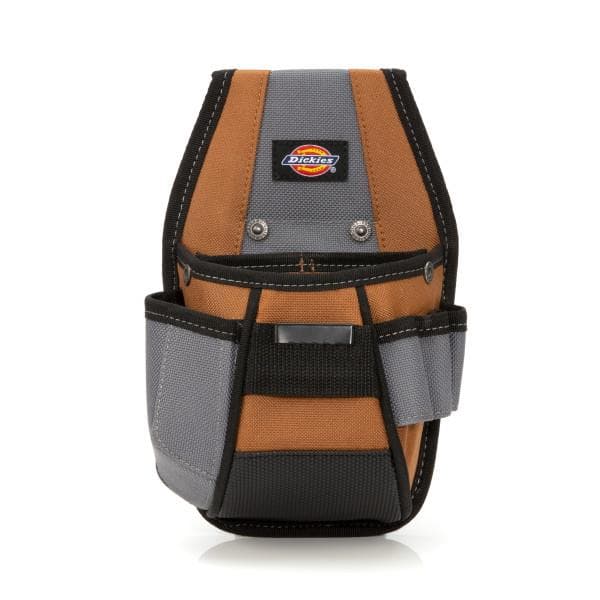 Dickie's 4 Pocket Rigid Tool Pouch with Tape Clip: Tan