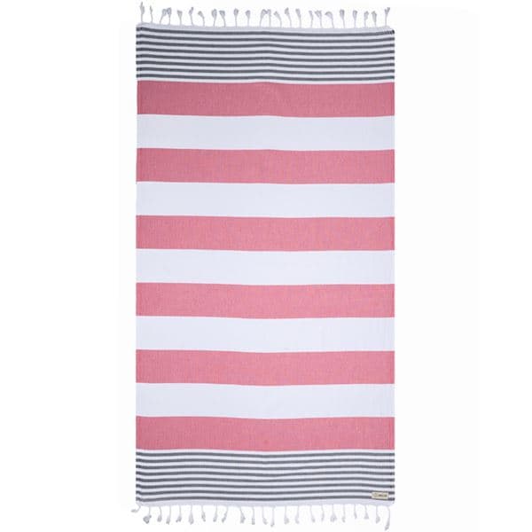 Awning Stripe Towel - Red