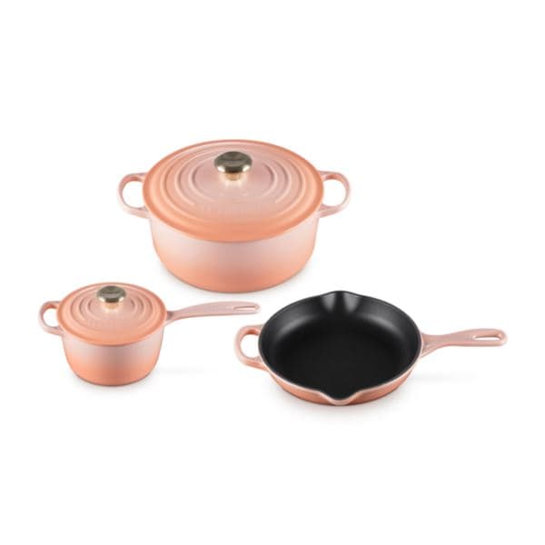 5pc Signature Cast Iron Cookware Set Peche