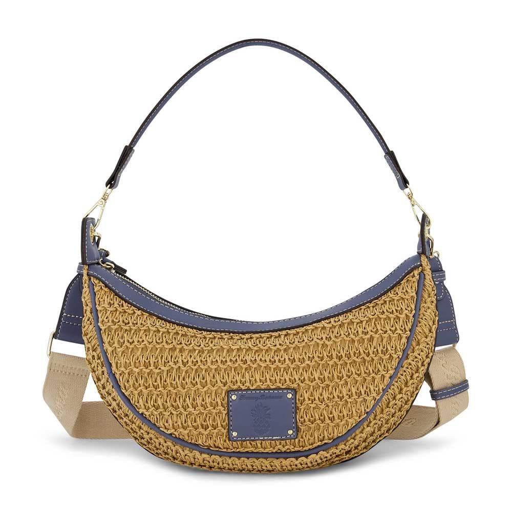 Raffia Crescent Hobo Bag