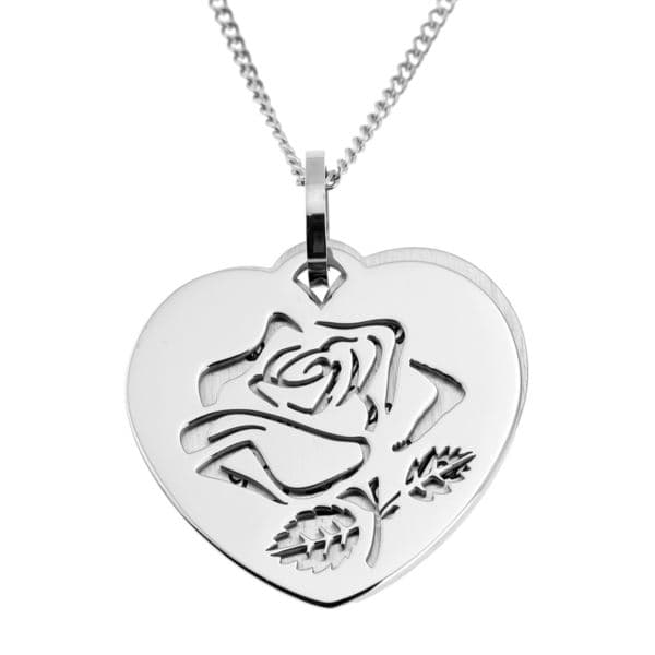Joyful Sentiments How Much I Love You Silver Rose Double Pendant Necklace