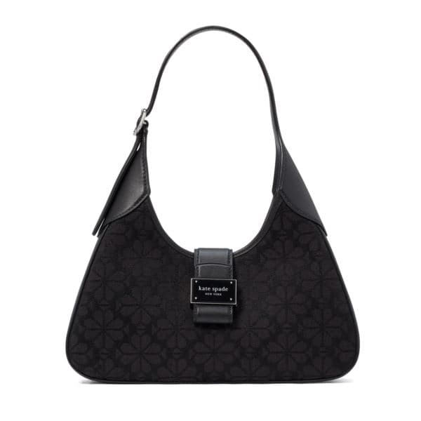 Spade Flower Jacquard Nouveau Shoulder Bag - Black Multi
