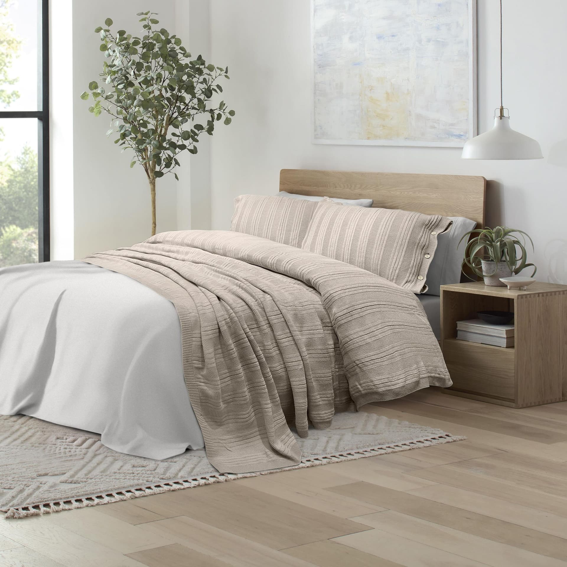 Malmo  Taupe Blanket Set Size Twin