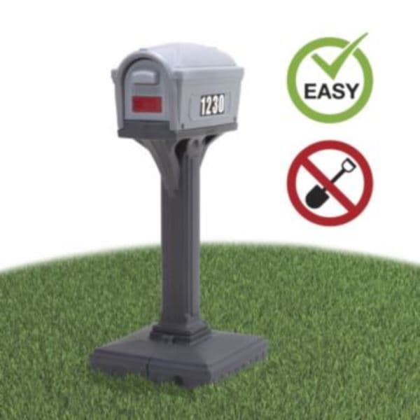 Dig Free Easy Up Classic Mailbox  (Gray / Gray)