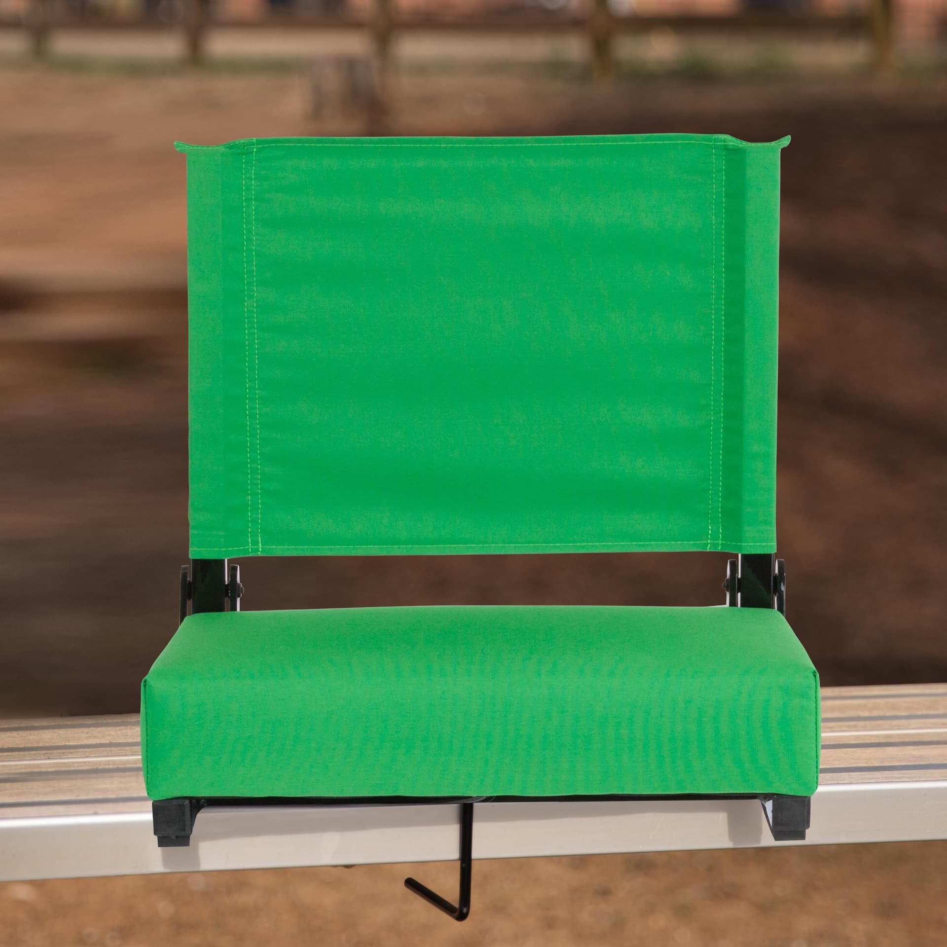 500 lb. Rated Lightweight Stadium Chair-Handle-Padded Seat, Bright Green