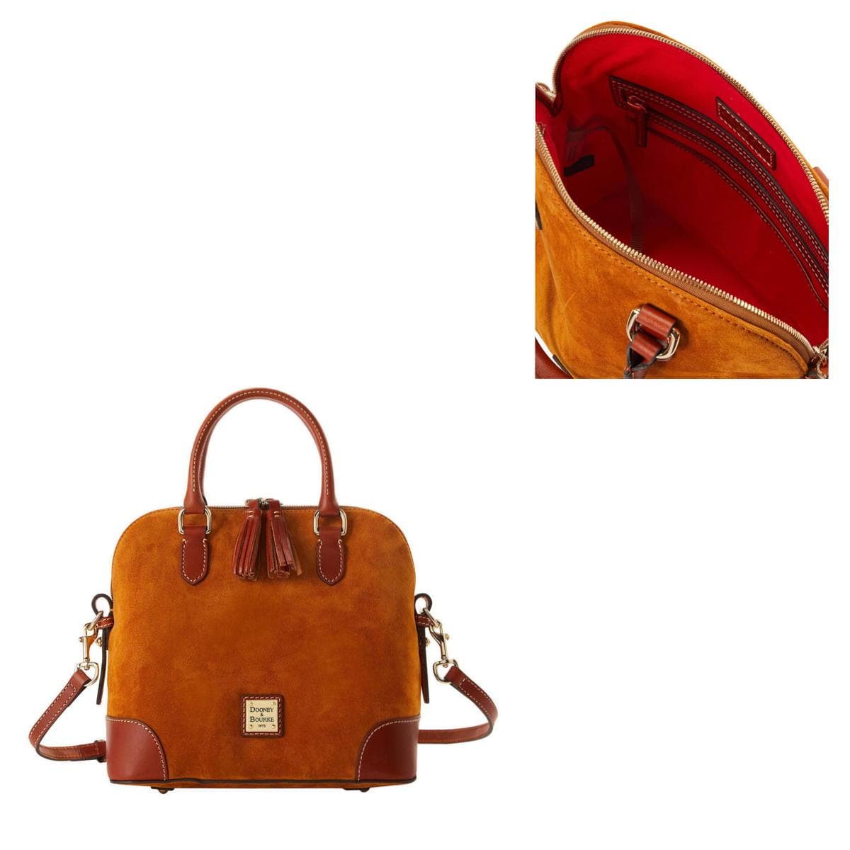 Suede Domed Satchel