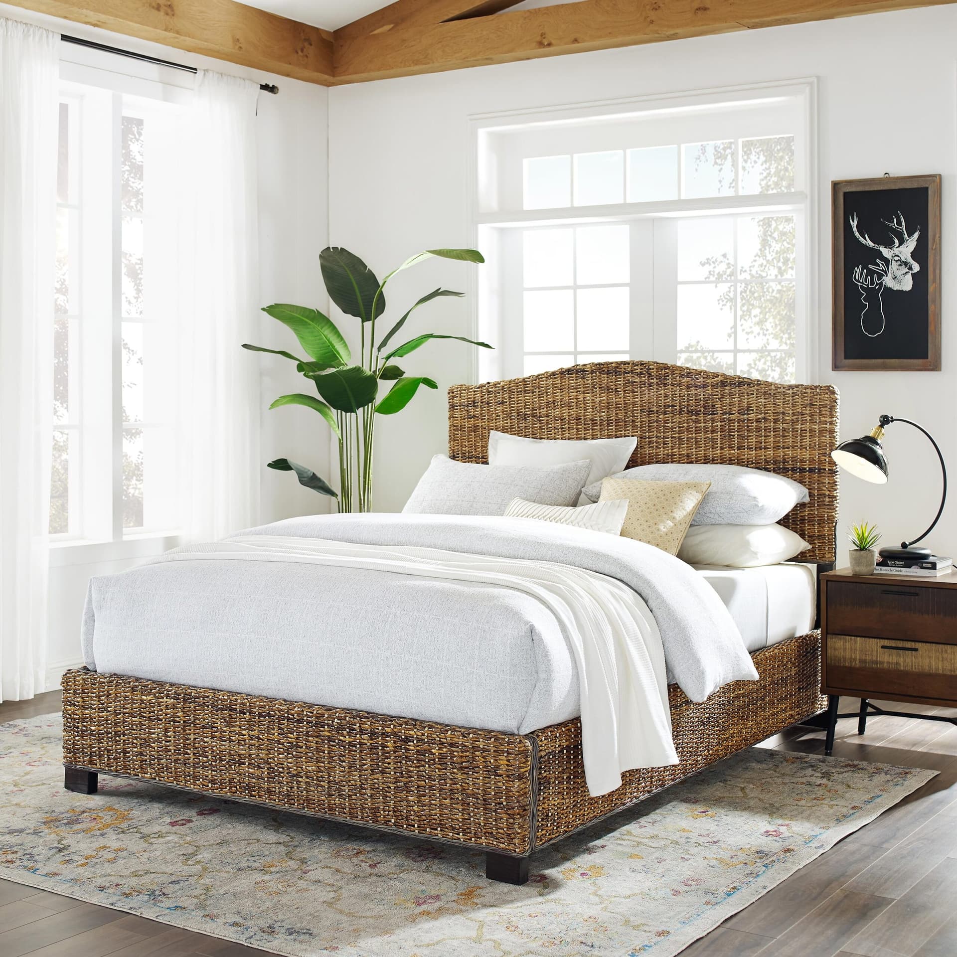 Serena Rattan Queen Bed