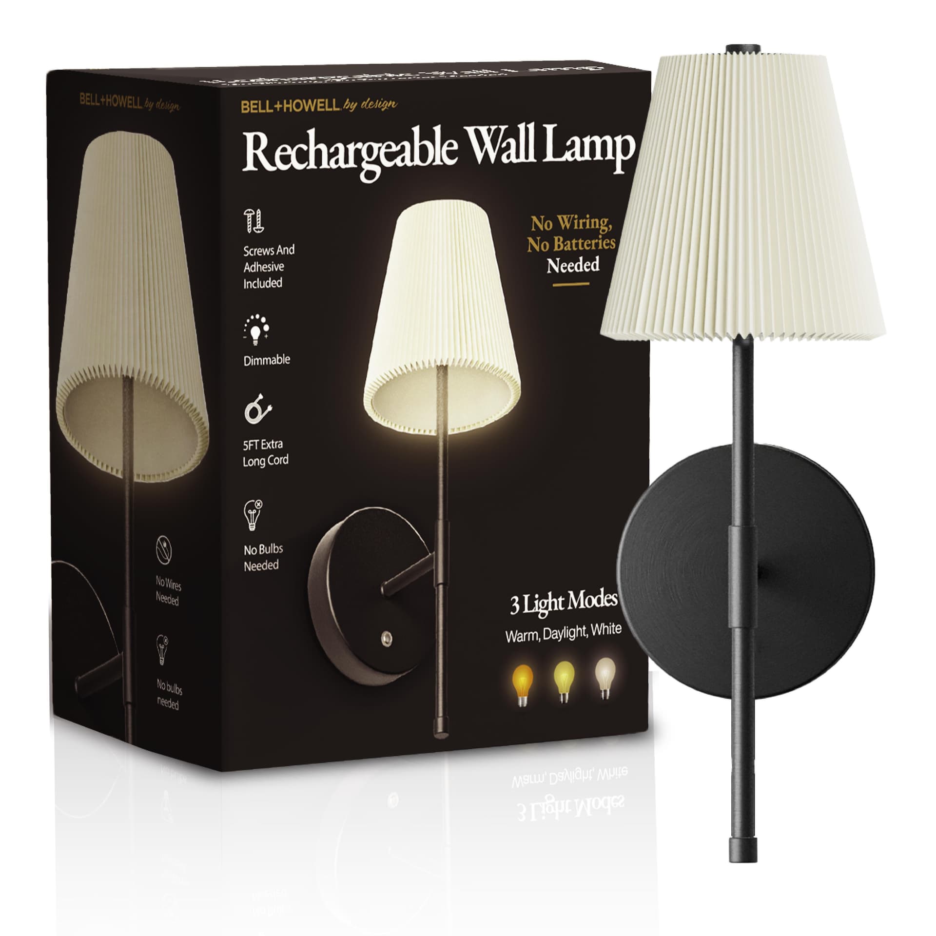 Pleated Rechargeable Wall Lamp