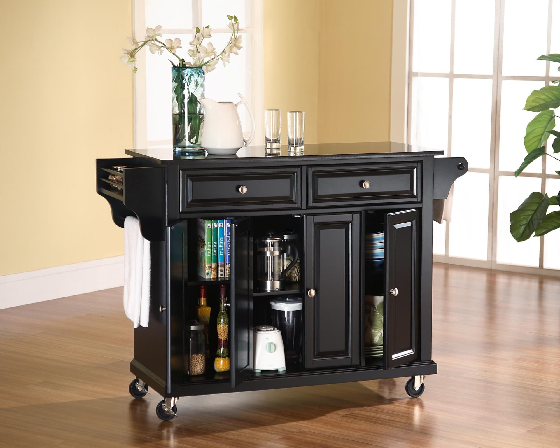 Full Size Granite Top Kitchen Cart