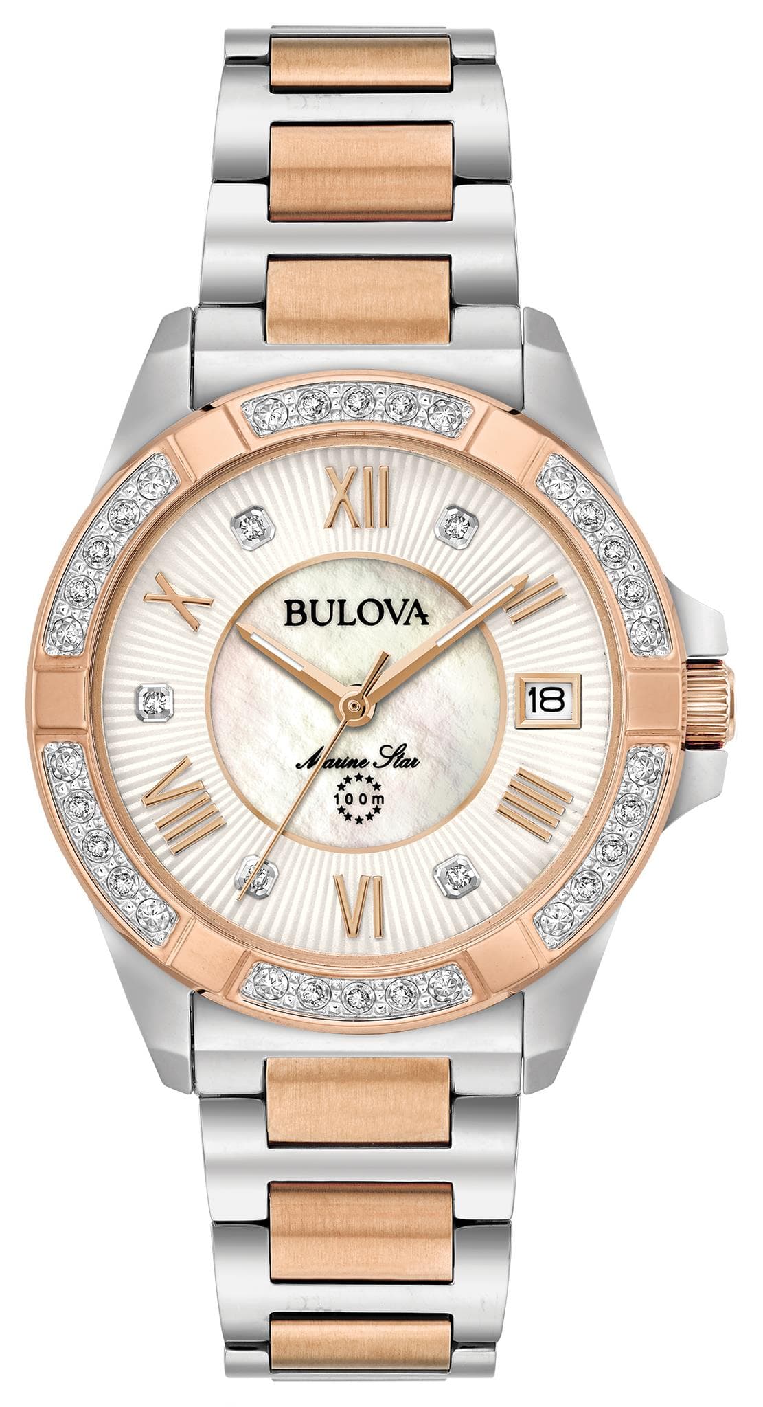 Ladies' Marine Star L Silver & Rose Gold SS Watch Mother-of-Pearl Dial