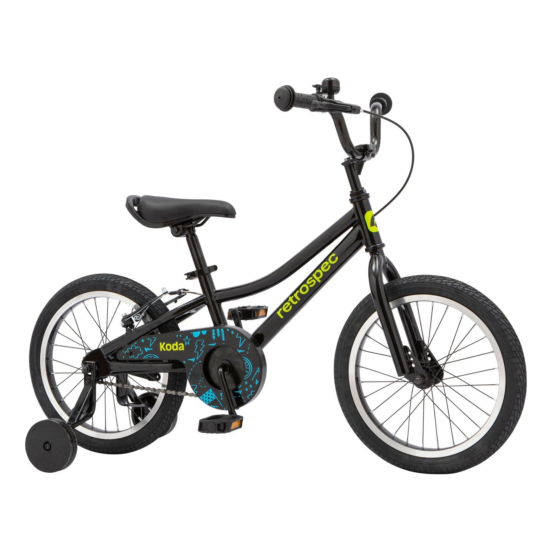 Koda 3 16" Kids Bicycle - Ages 4-6 Years Black Neon