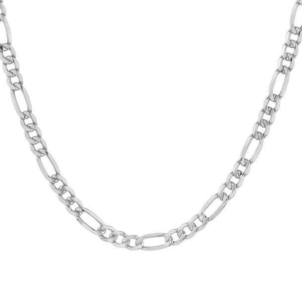 24" Silver Figaro Link Necklace