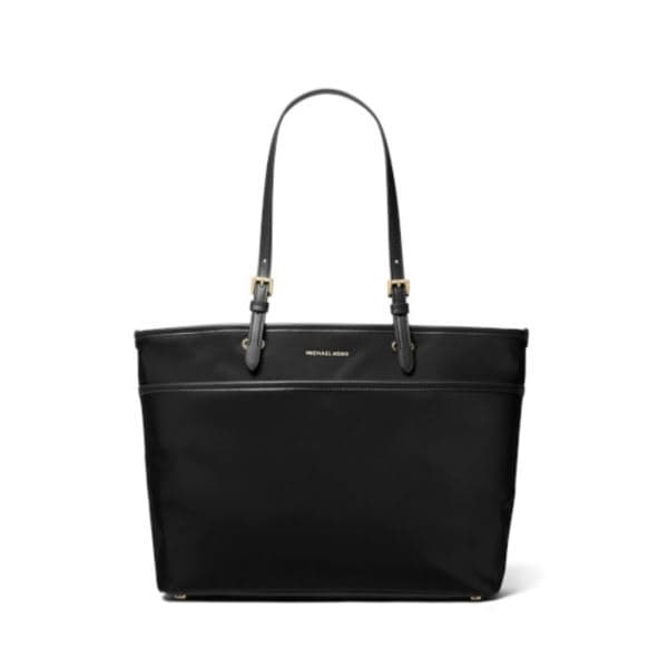 Winston Large Signature Logo Print Woven Pocket Tote Bag - Black