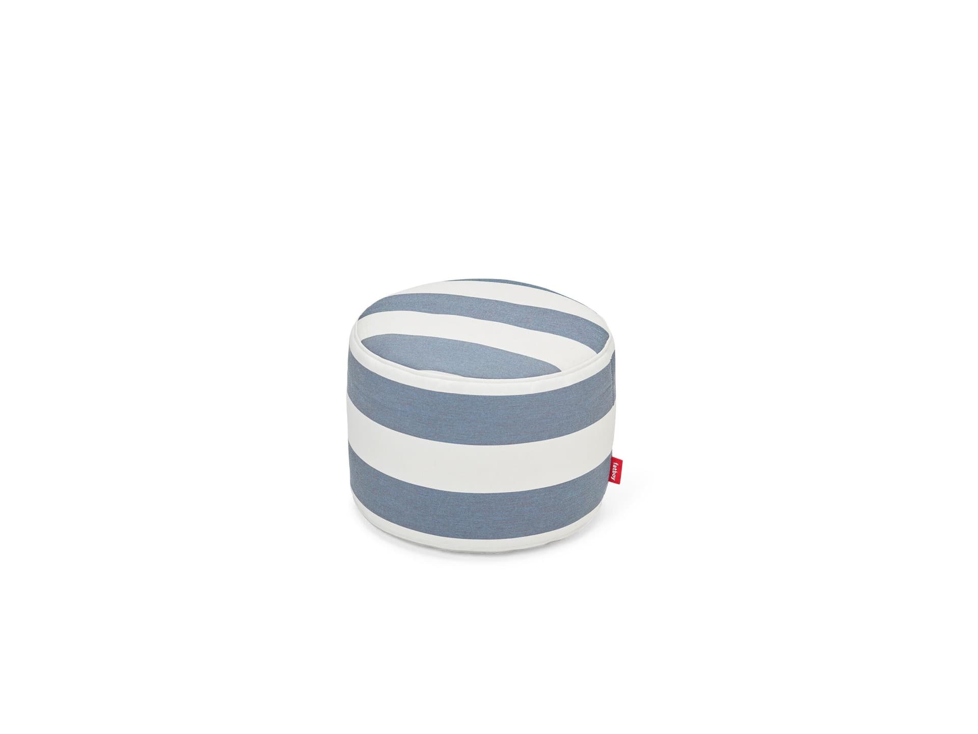 Point Outdoor ottoman - Stripe Ocean Blue