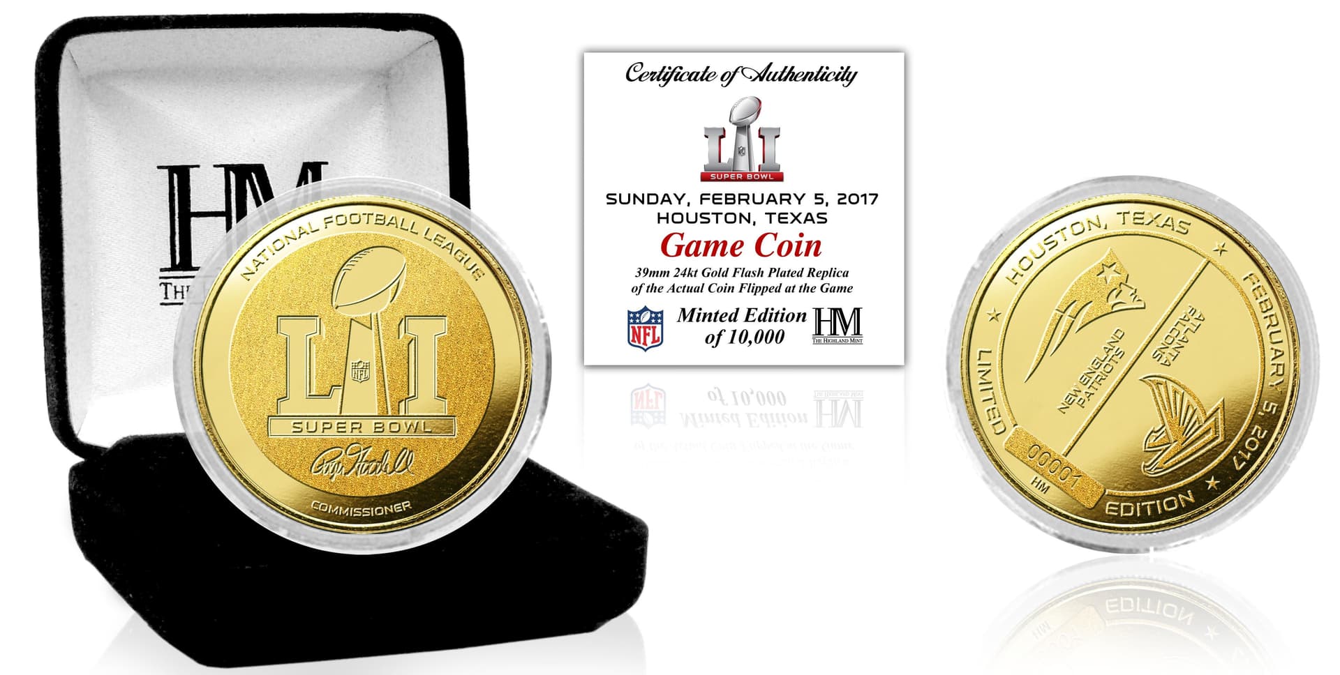 Super Bowl 51 Gold Flip Coin