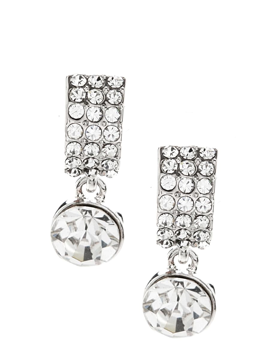 MULTI-CRYSTAL DROP EARRINGS-Clear