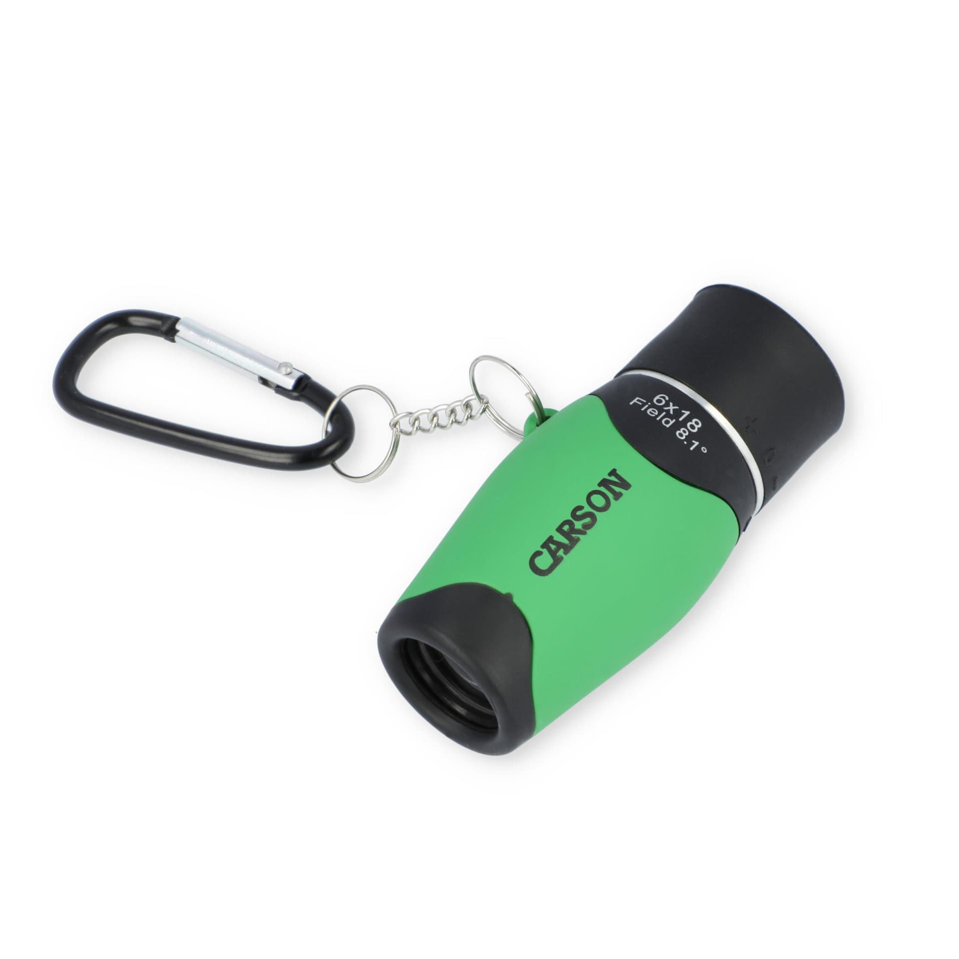 Carson MiniMight 6x18mm Pocket Monocular with Carabiner Clip, Green