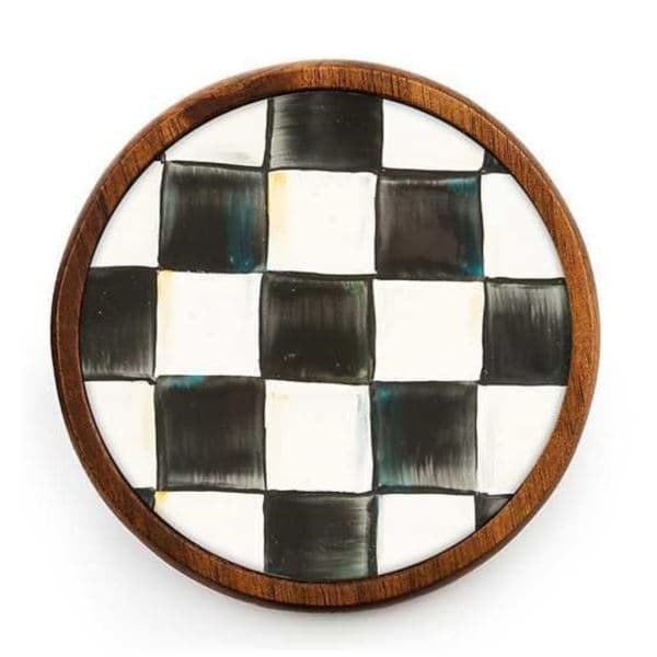 Courtly Check Enamel Coasters, Set of 4